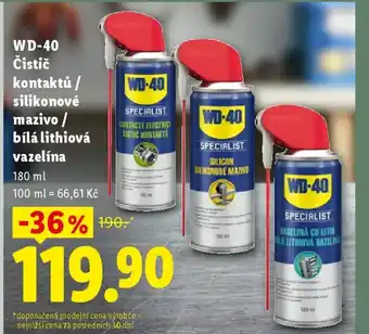 Lidl WD-40 Čistič kontaktů / silikonové mazivo / bílá lithiová vazelína nabídka