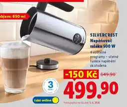 Lidl SILVERCREST Napěňovač mléka 500 W nabídka