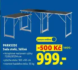 Lidl PARKSIDE Sada stolů, 3dílná nabídka