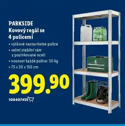 Lidl PARKSIDE Kovový regál se 4 policemi nabídka