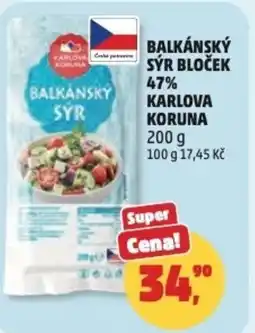 Penny Market Balkánský sýr bloček 47% karlova koruna nabídka