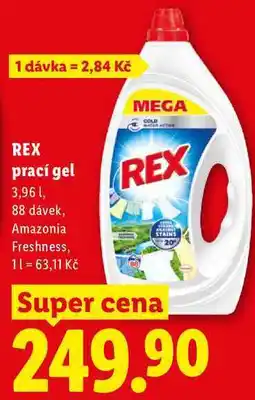 Lidl REX prací gel, 3,96 l/88 PD nabídka