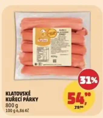 Penny Market Klatovské kuřecí párky nabídka