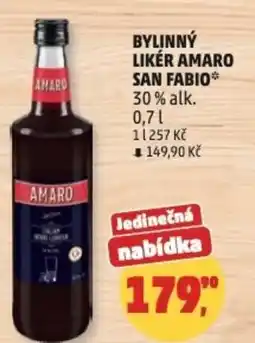 Penny Market Bylinný likér amaro San Fabio nabídka