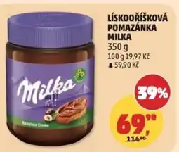 Penny Market Lískooříšková pomazánka Milka nabídka