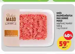 Penny Market SMĚS ROZMĚLNĚNÝCH MAS DOBRÉ MASO vepřové, hovězí nabídka