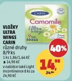 Penny Market Vložky ultra wings carin nabídka