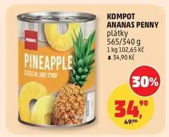 Penny Market KOMPOT ANANAS PENNY plátky nabídka