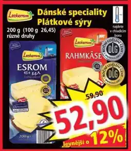Norma Dánské speciality Plátkové sýry nabídka