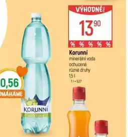 Globus KORUNNÍ Minerální voda ochucená nabídka