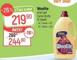 Globus Woolite prací gel nabídka
