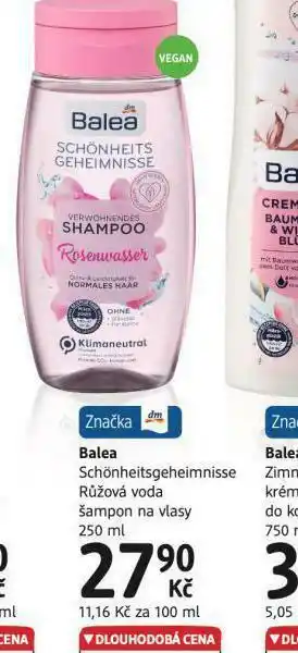dm drogerie Balea růžová voda šampon nabídka