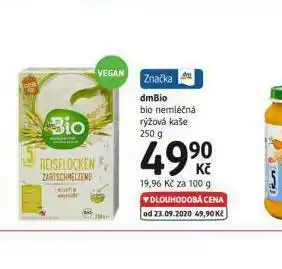 Dmbio bio nemléčná rýžová kaše