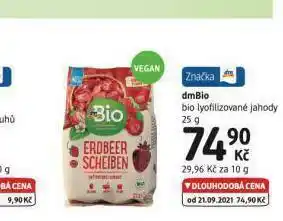 dm drogerie Dmbio bio lyofilizované jahody nabídka