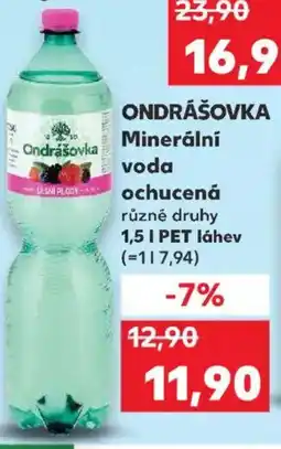 Kaufland ONDRÁŠOVKA Minerální voda ochucená nabídka
