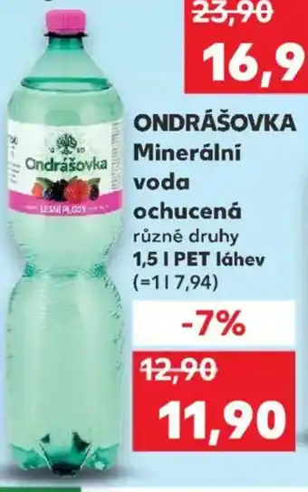 Kaufland ONDRÁŠOVKA Minerální voda ochucená nabídka