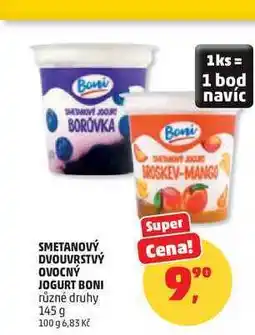 Penny Market SMETANOVÝ DVOUVRSTVÝ OVOCNÝ JOGURT BONI nabídka