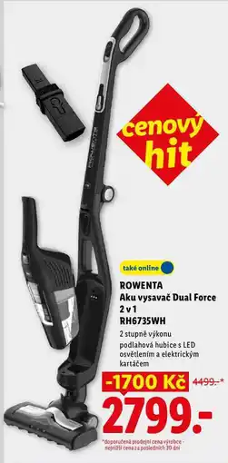 Lidl ROWENTA Aku vysavač Dual Force 2 v1 RH6735WH nabídka