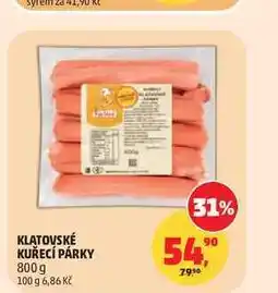 Penny Market KLATOVSKÉ KUŘECÍ PÁRKY nabídka