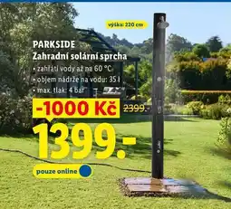 Lidl PARKSIDE Zahradní solární sprcha nabídka