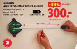 Lidl PARKSIDE Laserová vodováha s měřicím pásmem nabídka