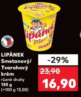 Kaufland LIPÁNEK Smetanový/ Tvarohový krém nabídka