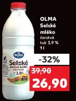 Kaufland OLMA Selské mléko nabídka
