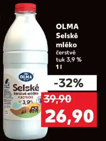 Kaufland OLMA Selské mléko nabídka