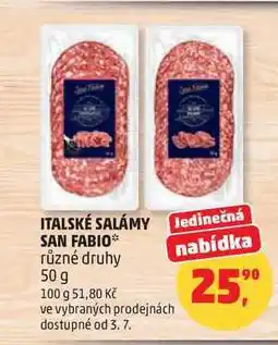 Penny Market ITALSKÉ SALÁMY SAN FABIO různé druhy nabídka
