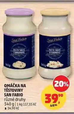 Penny Market OMÁČKA NA TĚSTOVINY SAN FABIO různé druhy nabídka