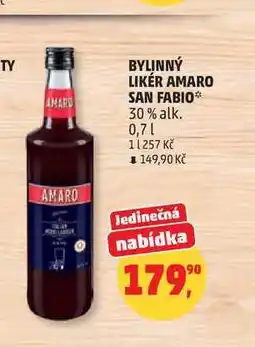Penny Market BYLINNÝ LIKÉR AMARO SAN FABIO 30% alk nabídka
