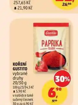 Penny Market KOŘENÍ GUSTITO vybrané druhy 20/30 g nabídka
