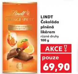 Kaufland LINDT Čokoláda plněná likérem nabídka