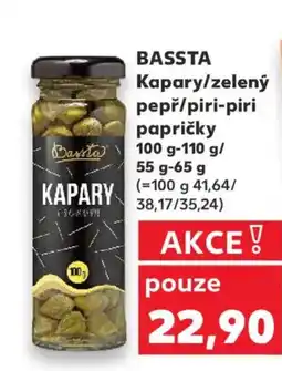 Kaufland BASSTA Kapary/zelený pepř/piri-piri papričky nabídka