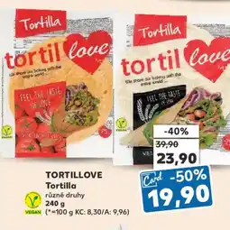 Kaufland TORTILLOVE Tortilla nabídka
