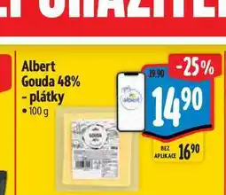 Albert Albert Gouda 48% plátky nabídka