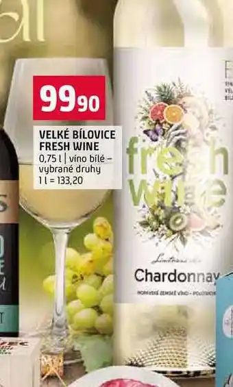 VELKÉ BÍLOVICE FRESH WINE 0,75l víno bílé vybrané druhy