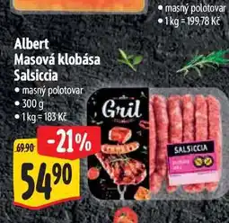 Albert Albert Masová klobása Salsiccia nabídka