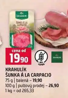 Terno KRAHULÍK BEL LEPRO ŠUNKA Á LA CARPACIO 75 g balená nabídka