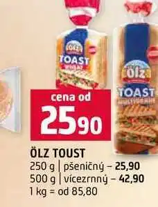 Terno ÖLZ TOUST 250 g pšeničný 500 g vícezrnný nabídka