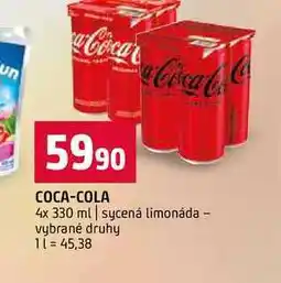 Terno COCA-COLA Coca 4x 330 ml sycená limonáda vybrané druhy nabídka