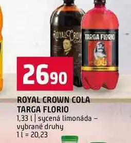 Terno ROYAL CROWN COLA TARGA FLORIO 1,33l sycená limonáda vybrané druhy nabídka
