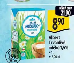 Albert Albert Trvanlivé mléko 1,5% nabídka