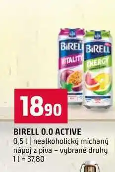 Terno BIRELL 0.0 ACTIVE 0,5l nealkoholický míchaný nápoj z piva vybrané druhy nabídka