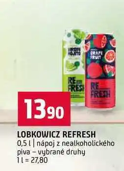 Terno LOBKOWICZ REFRESH 0,5l nápoj z nealkoholického piva vybrané druhy nabídka