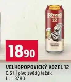 Terno VELKOPOPOVICKÝ KOZEL 12 0,5l pivo světlý ležák nabídka