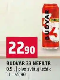 Terno BUDVAR 33 NEFILTR 0,5l pivo světlý ležák nabídka