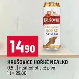 Terno KRUŠOVICE HOŘKÉ NEALKO 0,5l nealkoholické pivo nabídka