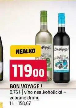 Terno BON VOYAGE! 0,75l víno nealkoholické vybrané druhy nabídka