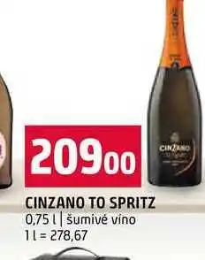 Terno CINZANO TO SPRITZ 0,75l šumivé víno nabídka